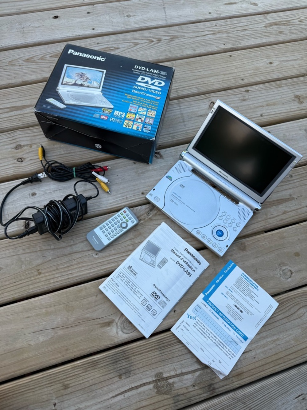 Panasonic DVD- LA-95 Silver Portable DVD Player with Remote and Cables, control